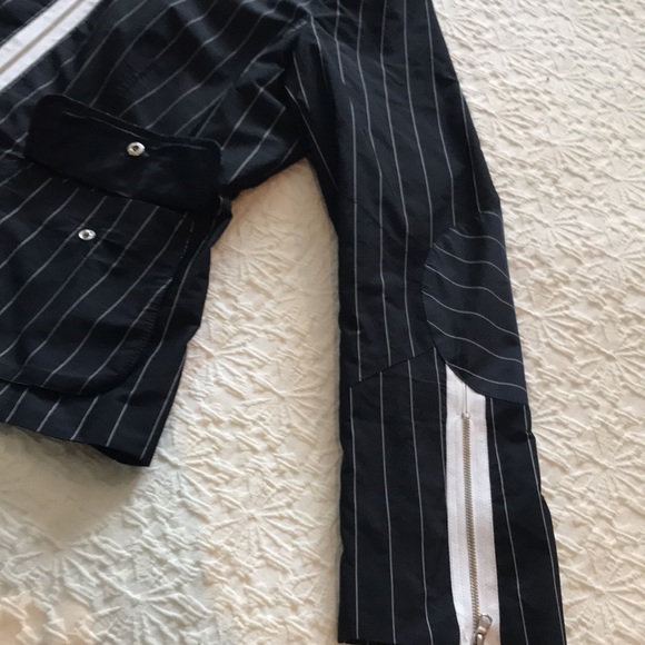 Black and white pin striped wind breaker - Picture 8 of 13
